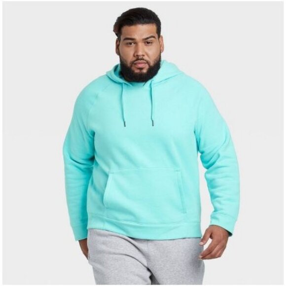 All In Motion Men' Fleece Pullover Hoodie Aqua Blue Size Small - Picture 1 of 5